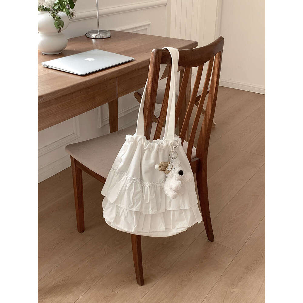 New Ruched Ruffle Commuter Style Tote High-End Large Capacity Women's Drawstring Niche Design Shoulder Bag For Women B5