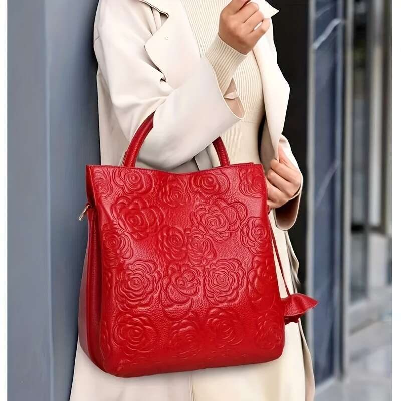 Ladies' Genuine Leather Handbag, New Large Capacity Shoulder Versatile Crossbody Bag, Suitable For Commuting And Leisure Outings