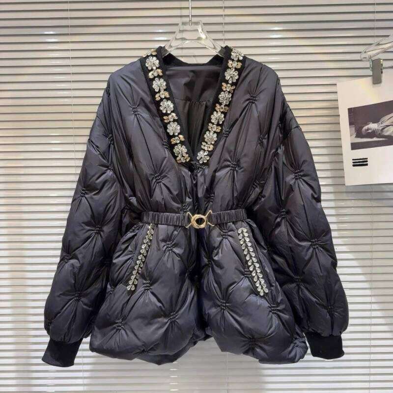 Autumn Winter Cotton Jacket Women 2025 New Fashion Loose Casual Cotton-Padded Coat Waistband Pure Colour Outerwear Female