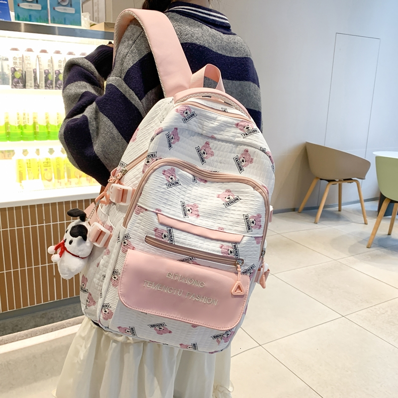 Large Capacity for Female Junior High Students, Casual Fashion Backpack with Unique Design, Niche School Bag