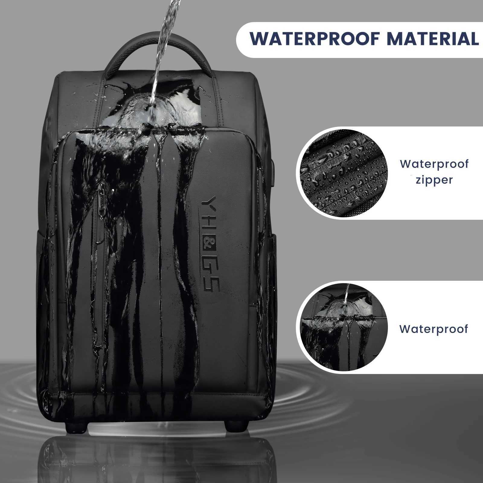 20 Inch Boarding Cabin Luggage Suitcase Rolling Luggage Backpack Women Men Carry on Travel Trolley Case with USB Business BagsW251024