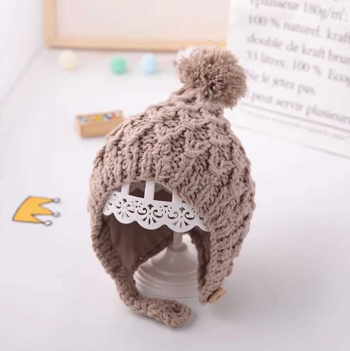 Newborn Beanies Baby Hat Pompon Winter Children Hat Knitted Cute Cap For Girls Boys Casual Solid Color Girls Hat Baby BeaniesL251024