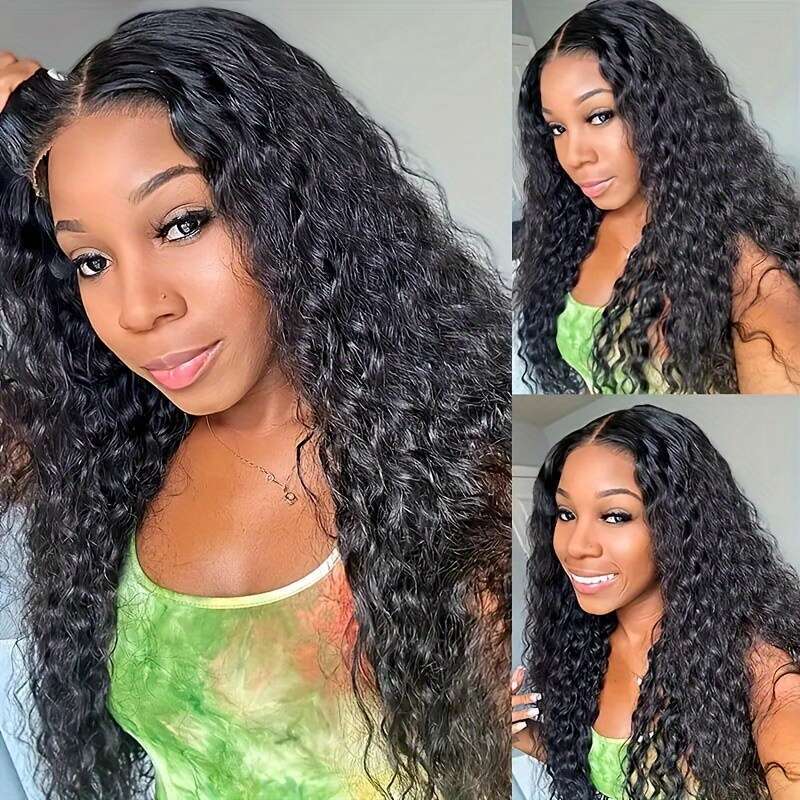 4x4 Transparent Frontal with Baby Pre Plucked 180% Density for Brazilian Jerry Curly Lace Front Wigs Human Hair Natural Color
