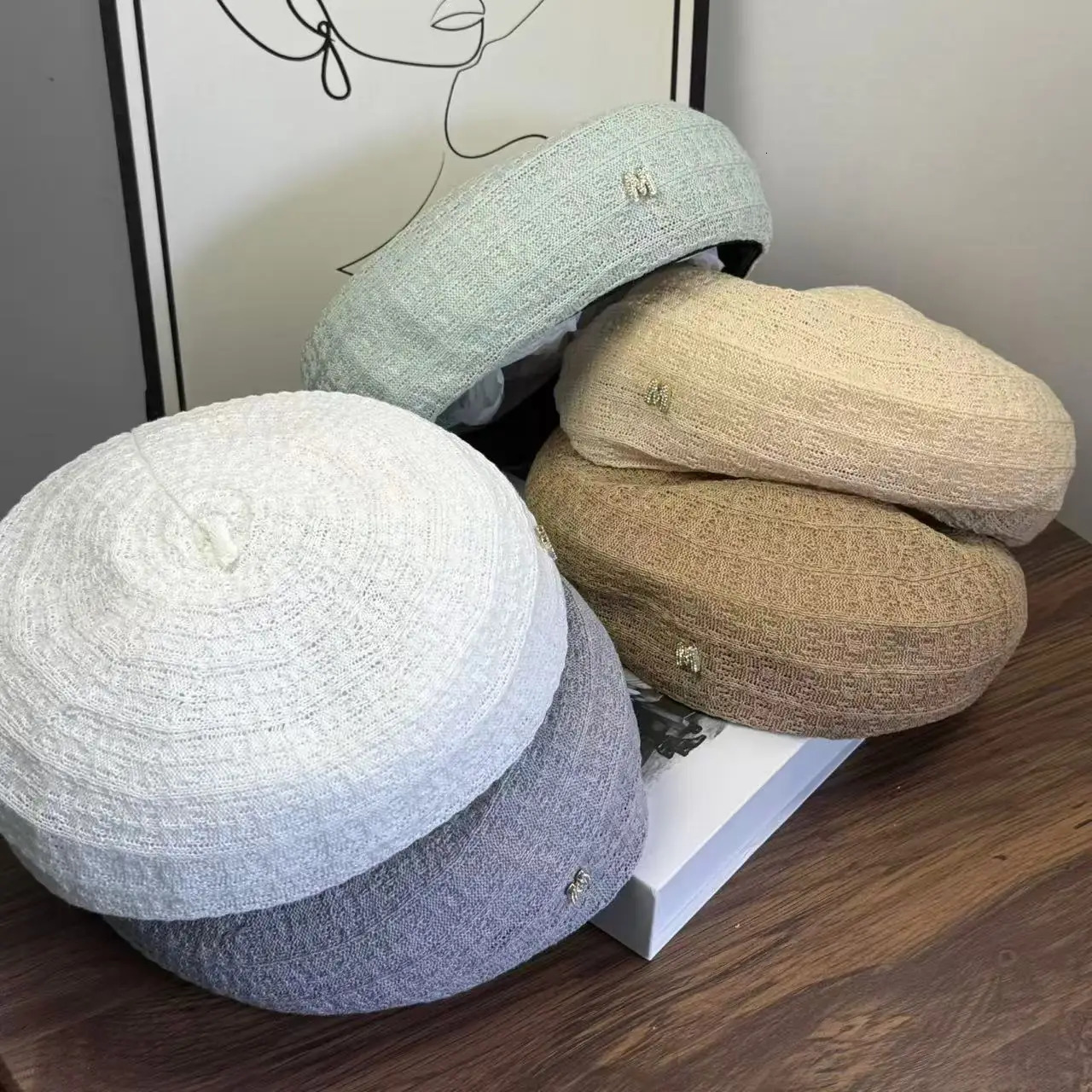 Spring Summer Thin Styling Linen Beret Women High Sense Show Face Small Korean Version Fashion Temperament Alphabet Painter Hat 251023