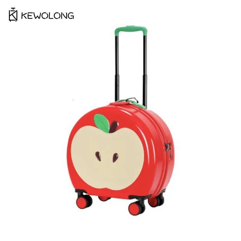 Red Apple Cartoon 20 Inch Carry On Luggage Cute Small Lightweight Suitcase for Women Girls Hard Shell Spinner Cabin BagW251024