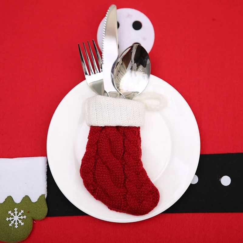 Sock For Gift Home Stocking Mini Christmas Tree Decoration Sock Santa Claus Candy Gift Bag Xmas Party Decorations J251024