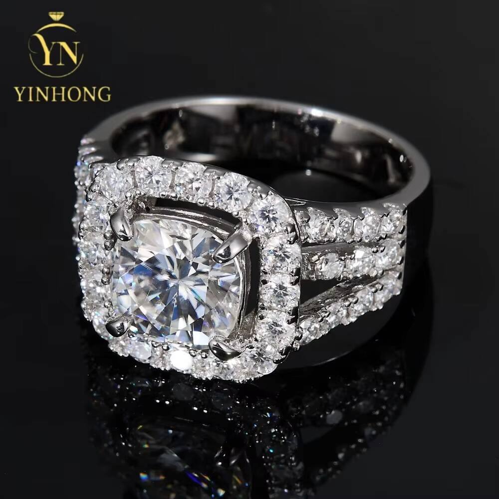 Wholesale Custom Fine Jewelry Engagement Rings for Ladies Luxury Wedding Ring 925 Silver Moissanite Ring for Women