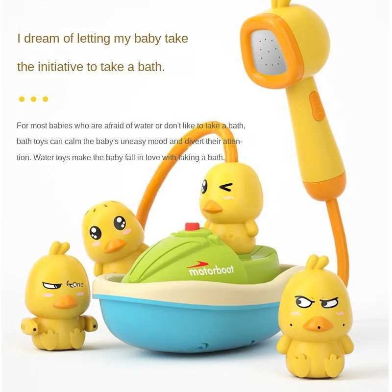 Toddler Toys Gifts Baby Bath Toys Cute Duck Electric Water Spray Bathroom Bathing Toys Kids Bath And Shower Bathtubs Interactive J251023