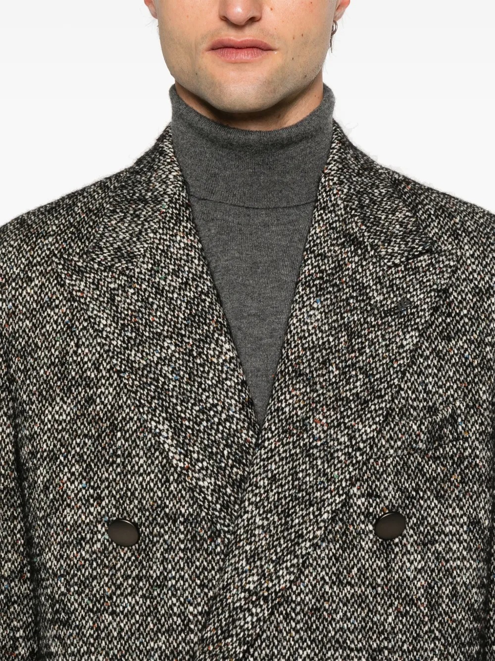 Double Breasted Winter Coat Men Long Overcoat Business Peaked Lapel Custom Made Formal Warm Wear Windproof