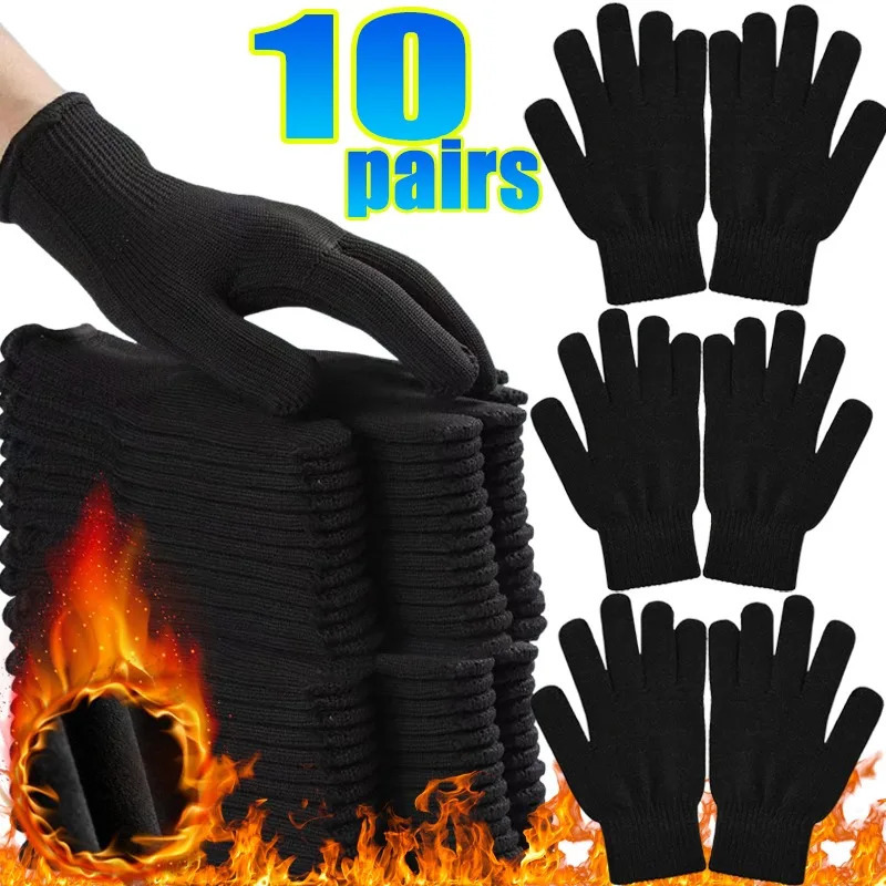 110Pairs Warm Knitted Gloves Thermal Gloves Windproof for Women Men Full Finger Outddoor Running Skiing Cycling Mittens Unisex 251023