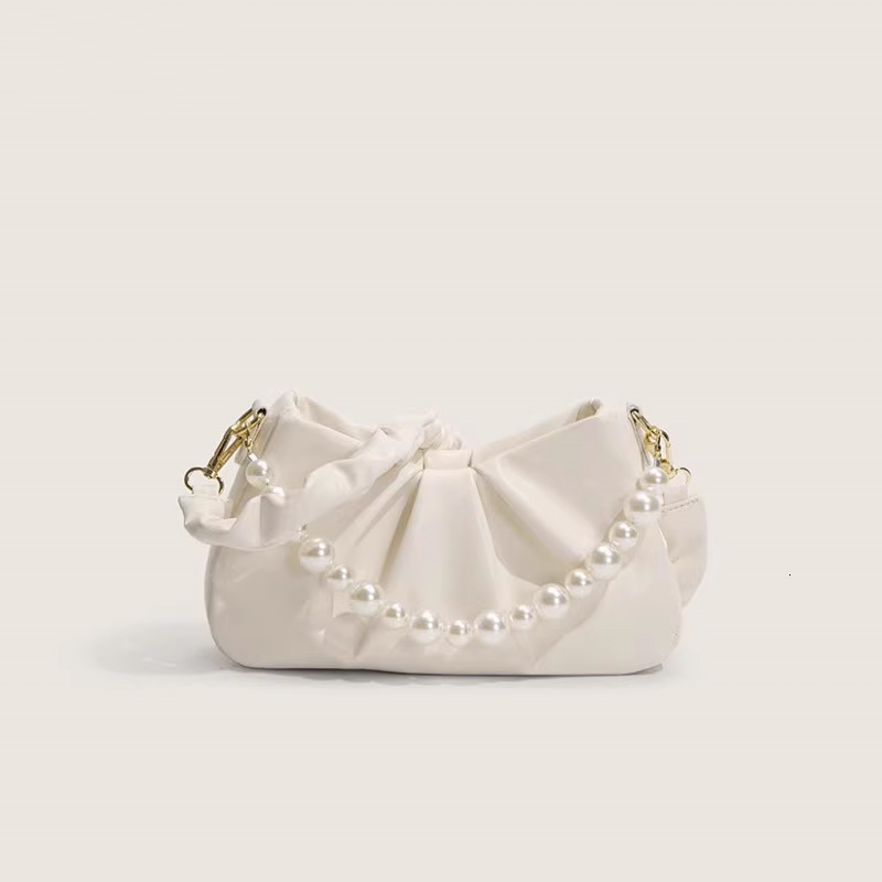 Luxury Brand Designer Bag Soft Leather French Niche Cloud Bag For Women Trendy High-End Pleated Underarm Bag Versatile Crossbody Bag Summer French Sty