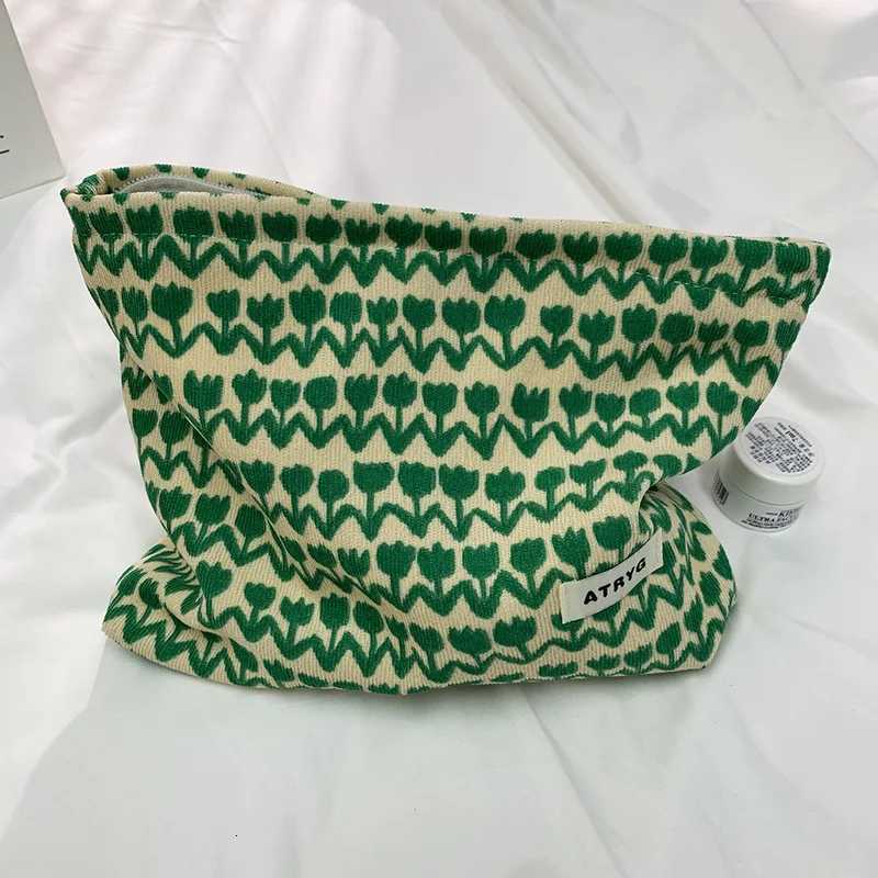 1pc Floral Cosmetic Bag Large Capacity Travel Makeup Organizer with Exotic Leaf Design Foldable Birthday Festival GiftT251024