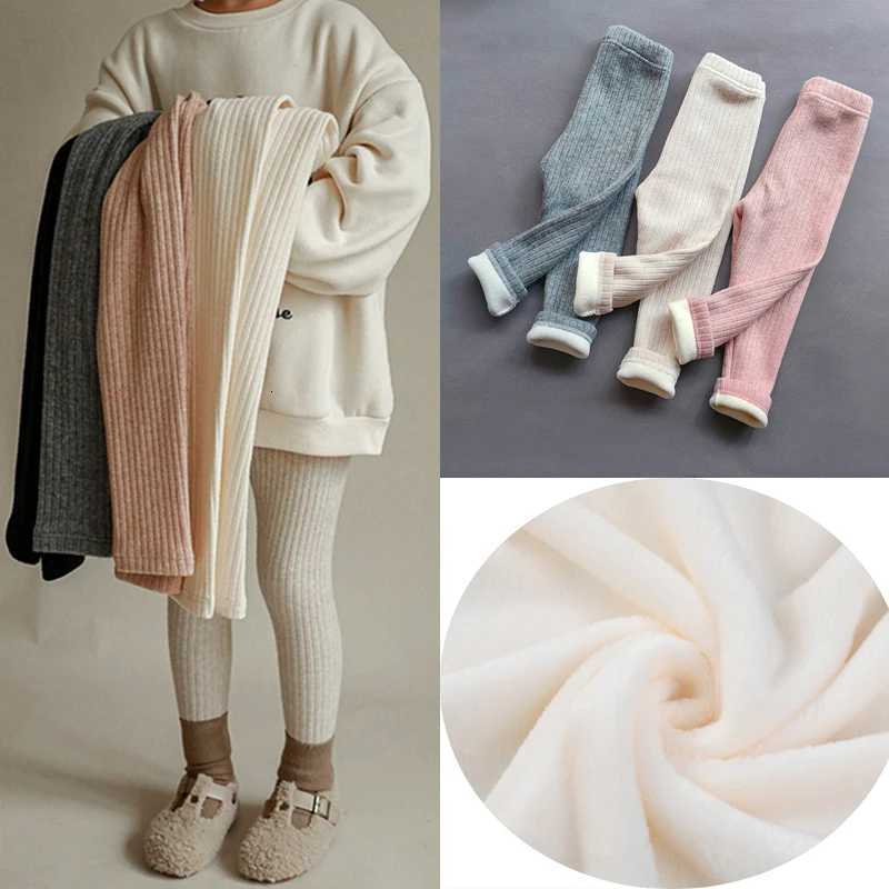 Girls Leggings New Autumn Winter Cashmere Warm Pants Childrens Casual Elasticity Slim Pants Fleece Thickening TrousersT251024