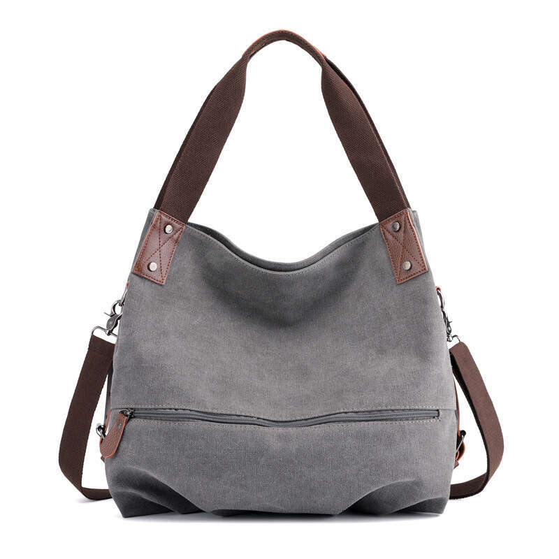 Women's Single Shoulder Casual Solid Color Spring Summer New Handbag Crossbody Fashion Versatile Ladies Canvas Bag