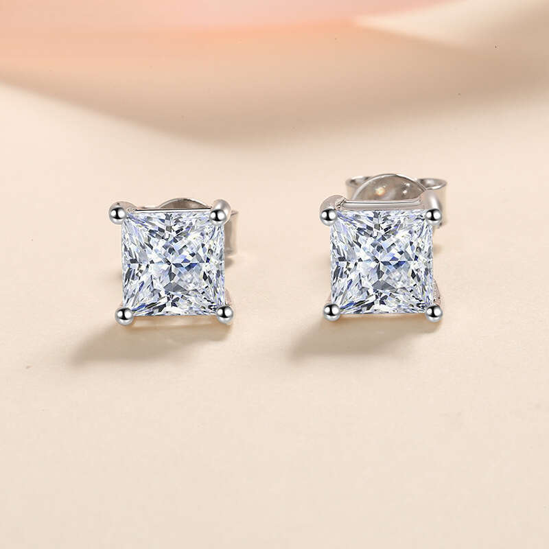 DHCollections-- XDY Irregular S Sier for Women Square Moissanite Earrings Simulated Ear Jewelry