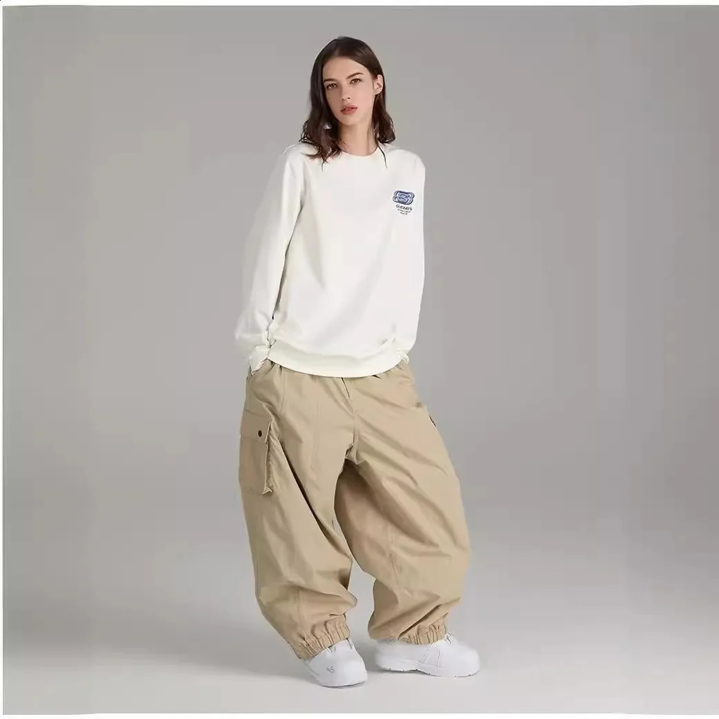 Loose Spring Autumn Waterproof Windproof Single Board Ski Pants Men Women Casual Outdoor Sports Multipocket Bottoming Trousers 251021 - view 5