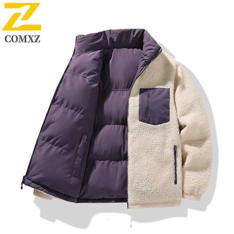 Winter 2sided Fleece Parka Mens 2025 Leisure Snow Thick Lamb Velvet Warm Padded Jacket Trendy Windproof Cotton Padding Coat Z251024