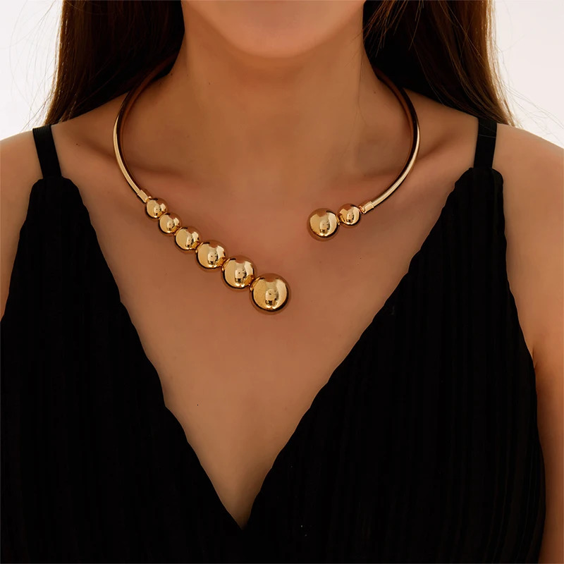 Advanced Simple Temperament Fashion Retro Round Bead Collarbone Chain Necklace For Women Korean Fashion Necklaces Jewelry Gifts 251016