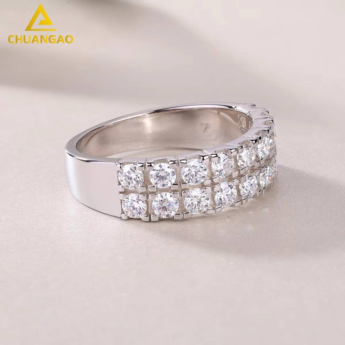 925 Silver Wholesale China Supplier Gemstone Ring Moissanite Ring Diamond Ring Pass All Diamond Testers