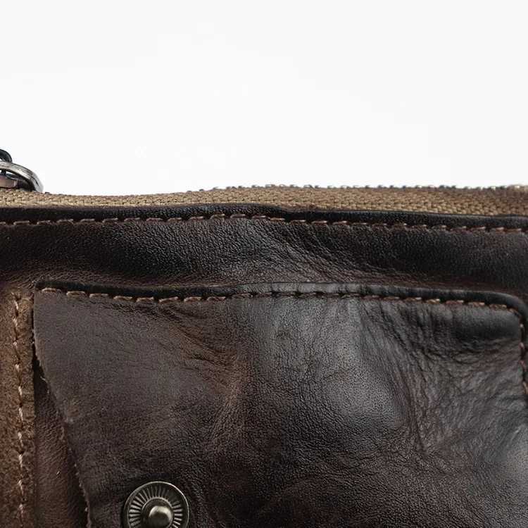 Genuine Leather Home Car Key Bag Vintage Handmade Cowhide Coin Purse Men and Women Zipper Mini Wallet Card Holder Z251023