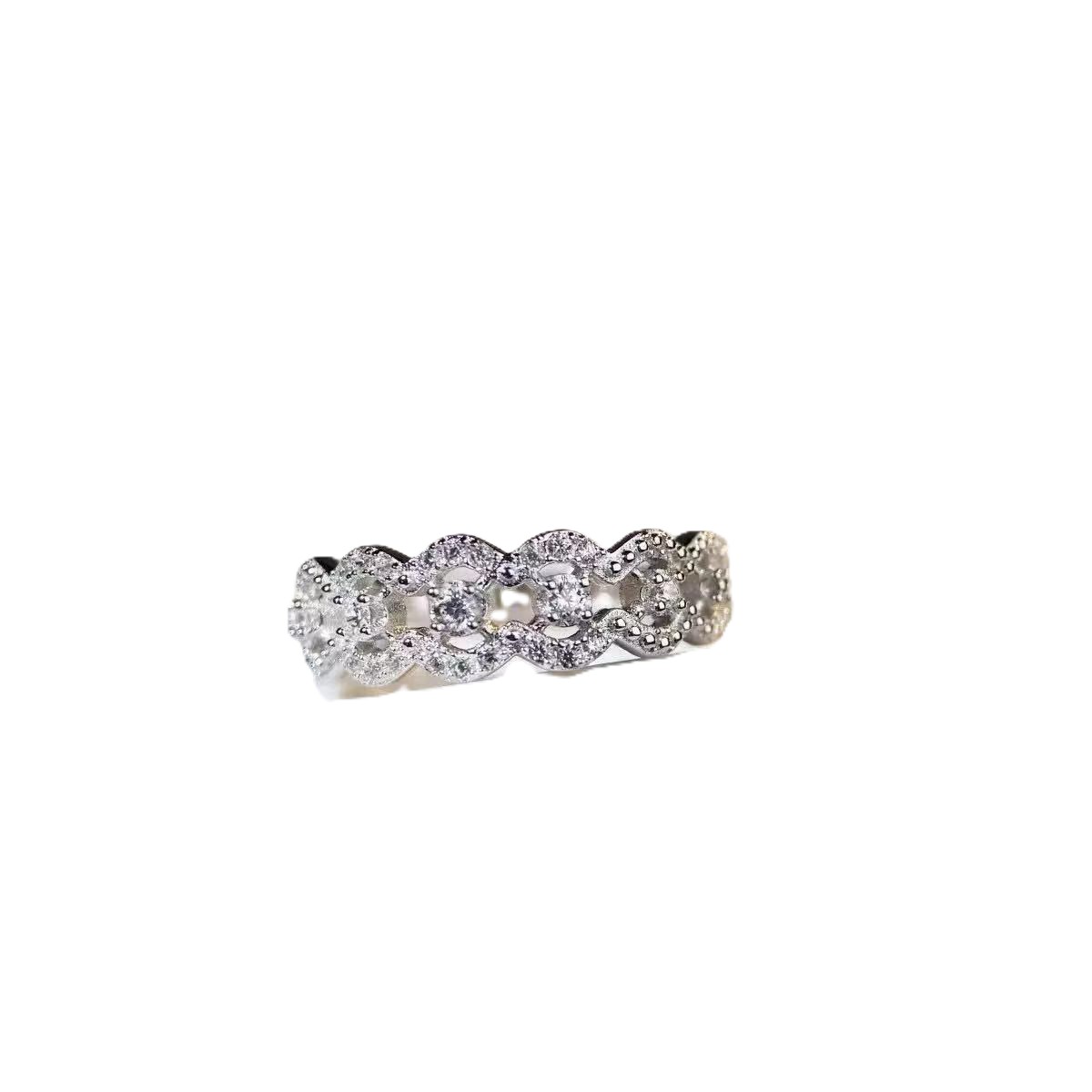 TaiYang New Gold Plated Copper Lace Openwork Ring, Adjustable Zirconia Sparkling Statement Ring for Women