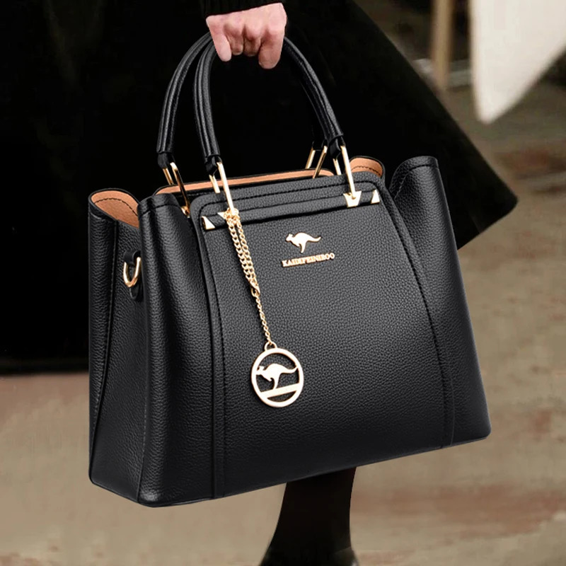 Handbags Women Bags er 3 Layers Soft Leather Shoulder Crossbody Sac Ladies Large Capacity Shopping Messenger Tote 251023ww