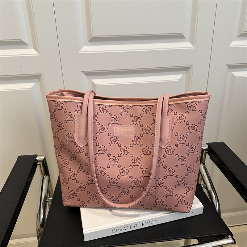 Designer free shipping Plaid tote bag women bag shoulder bag crossbody bag versatile large capacity handbag Dependable plain pink