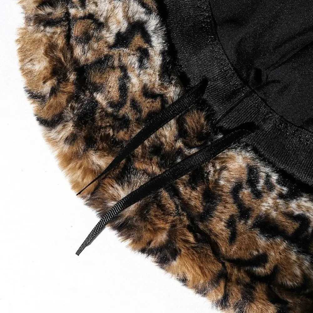 Fashion Korean Style Leopard Print Bucket Hat Thicken INS Women Plush Bucket Hat Soft Trendy Winter Warm Hat OutdoorL251024