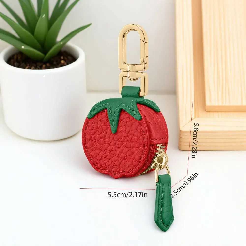 Creative Cute Fruit Shape Coin Purse Coin Bag Keychain PU Leather Pendant Korean Style Zipper Fruit Keychain Mini Storage Bag Z251023