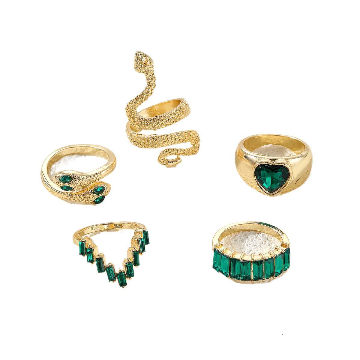 Fashionable Alloy Diamond Color HighEnd Cool Light Luxury Sexy Simple Womens Ring Set