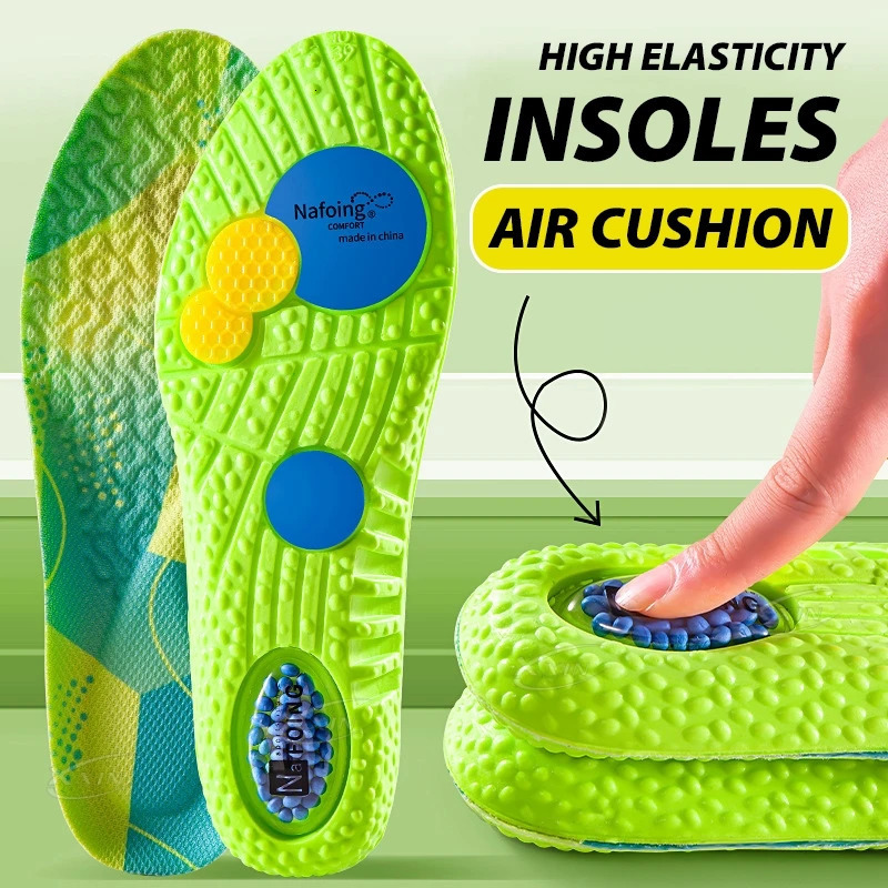 Sports Air Cushion High Elastic Running Insoles PU Shockabsorbing Soft Breathable Size 35251020