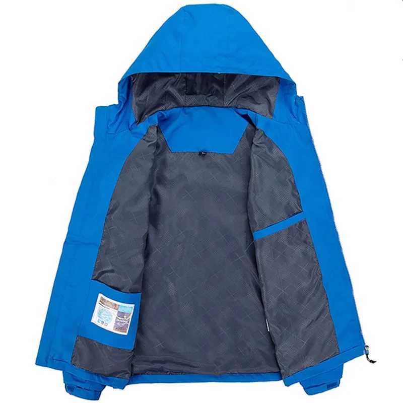 Mens Waterproof Windproof Jacket Hooded Lightweight Outdoor Raincoat Hiking Camping Windbreaker Sportswear S5XL Z251024