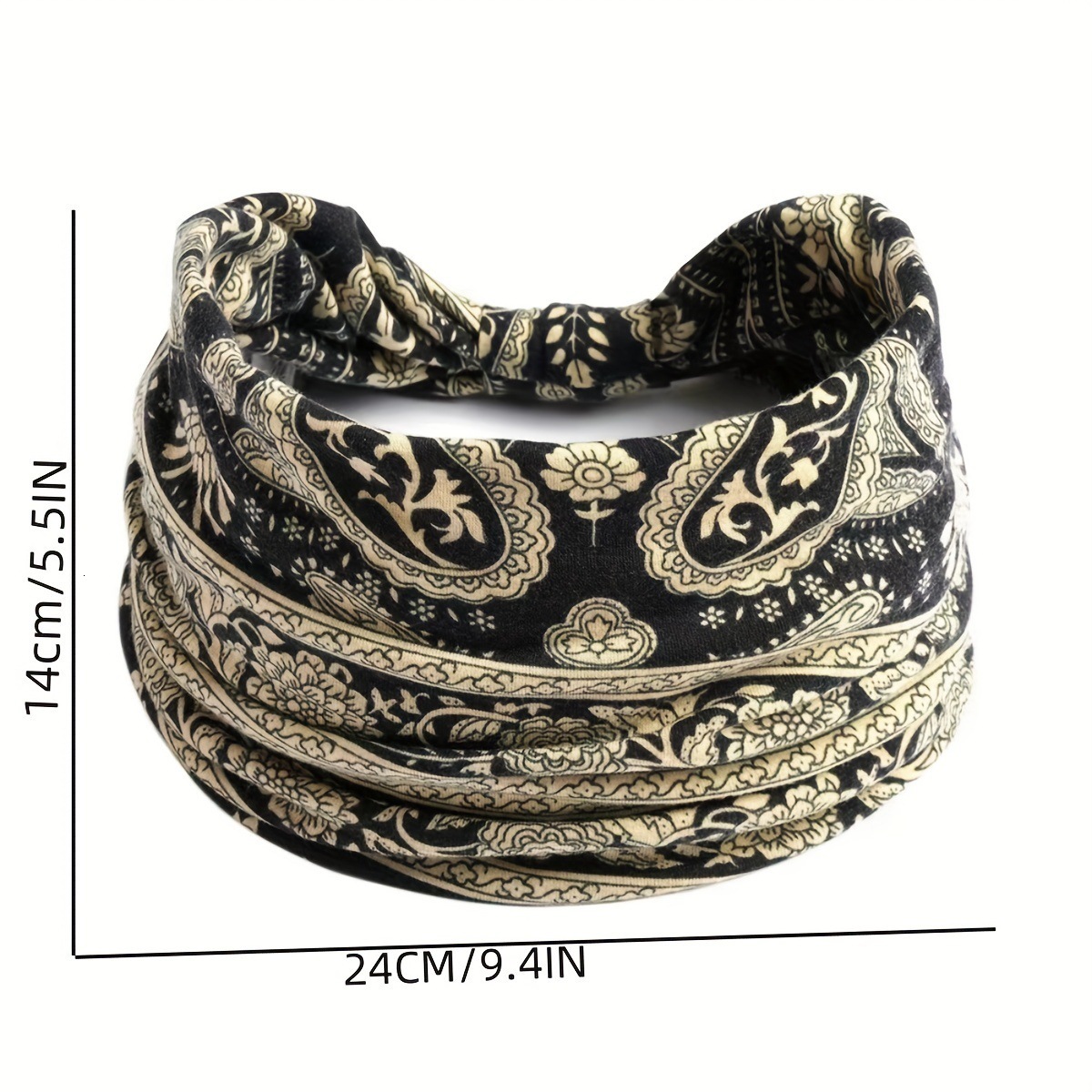 Bohemian Style Yoga Sports for Women Wide Edge Printed Solid Color Headband Hair Accessory