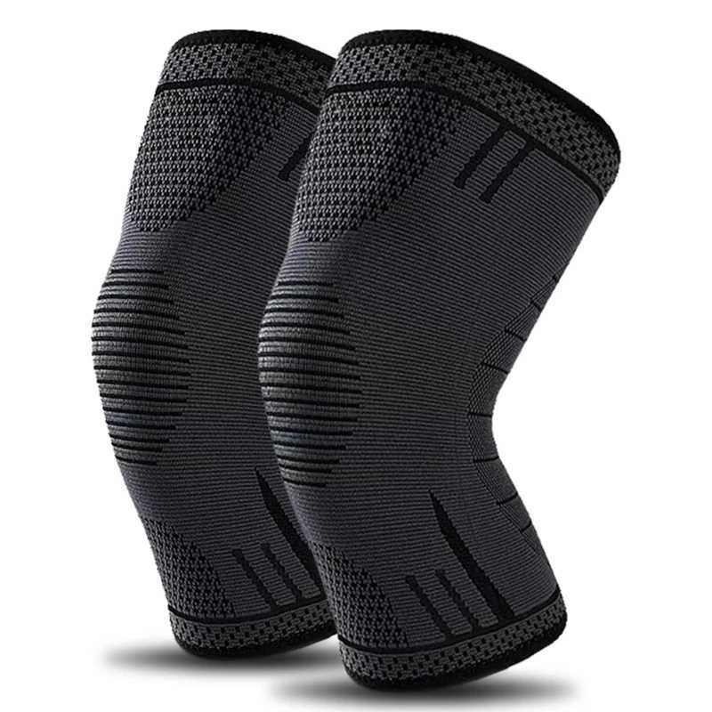 1 Pc Compression Knee Support Sleeve Elastic Breathable Knee Pads Brace Springs Gym Sports Protector Basketball Volleyball RunW251024