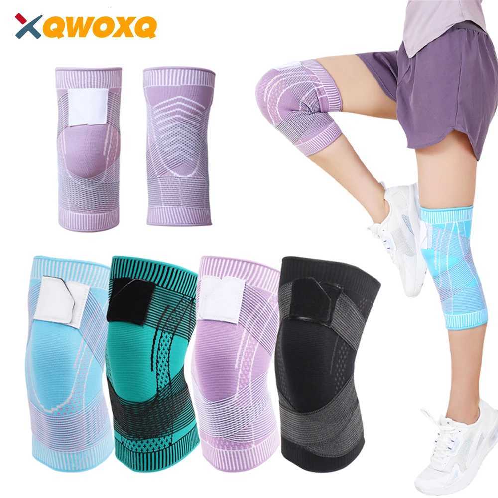 1 PCS Sports Compression Knee Pads Support Sleeve Protector Elastic Kneepad Brace Spring Support Volleyball Running Silicone PadW251024