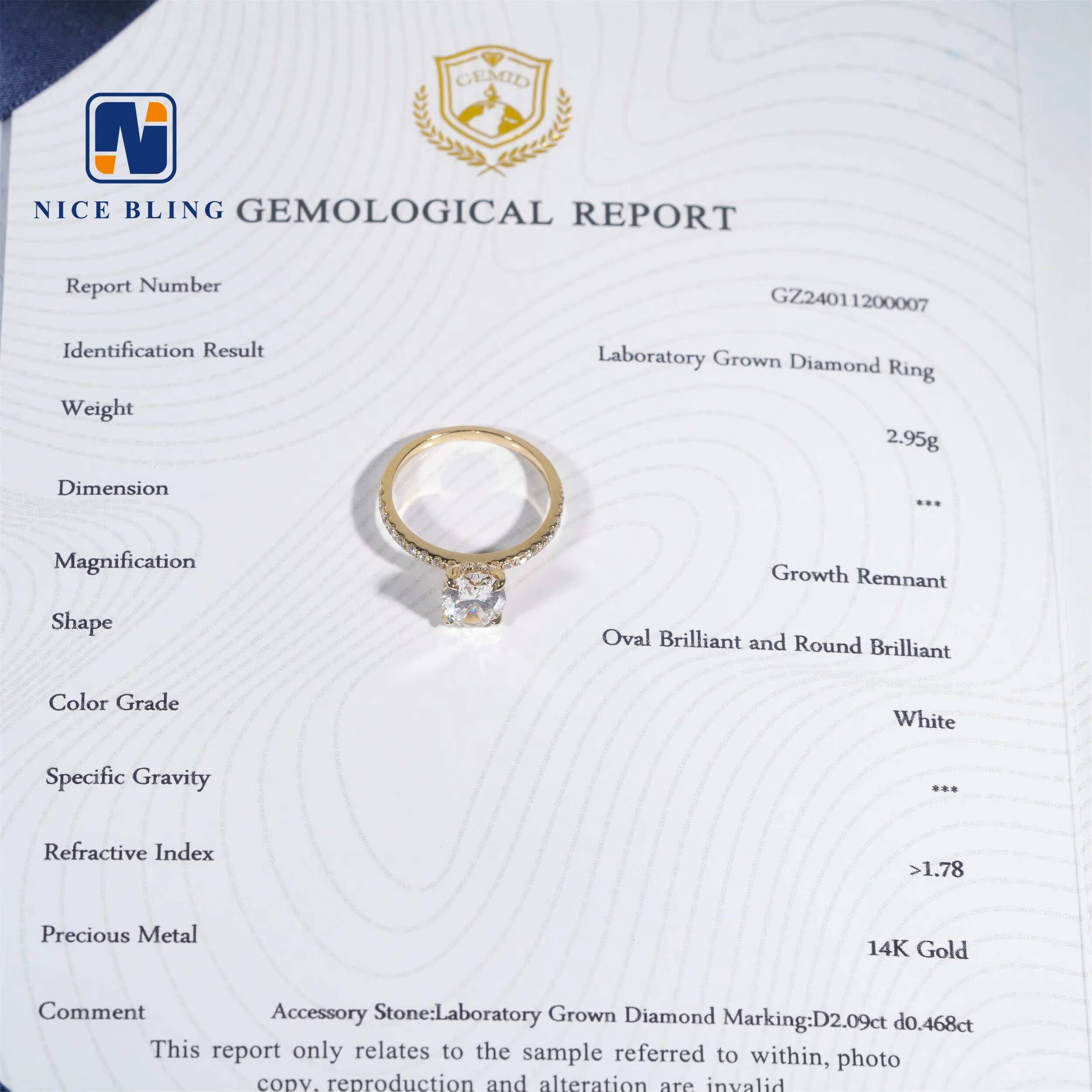 14K Yellow Gold Jewelry Lab Diamond Oval Cut G Color VVS2 Solid Gold Diamond Ladies Sparkling Wedding Rings With IGI Certificate