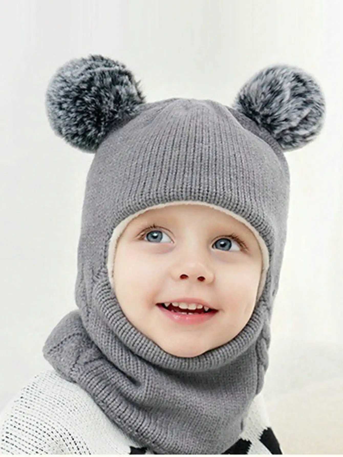 Childrens hats for 38 years old velvet earprotecting scarves for boys in autumn and winter onepiece hatsL251024