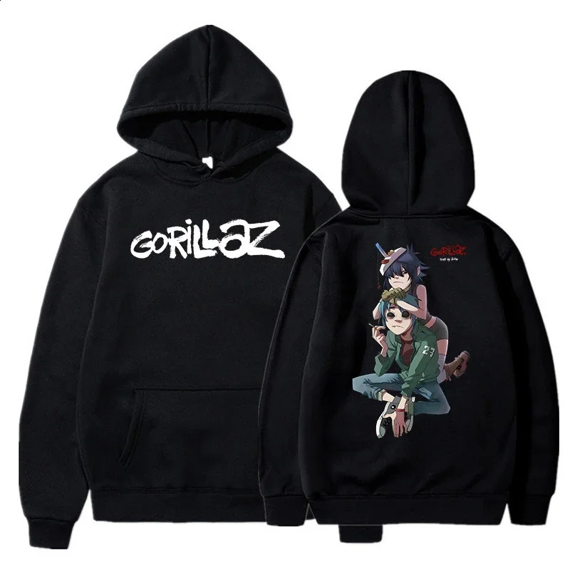 The Autumn and Winter Pullovers Long Sleeve Loose Soft Sweatshirt Streetwear Coat Gorillaz Printing Women Men Hoode 251018