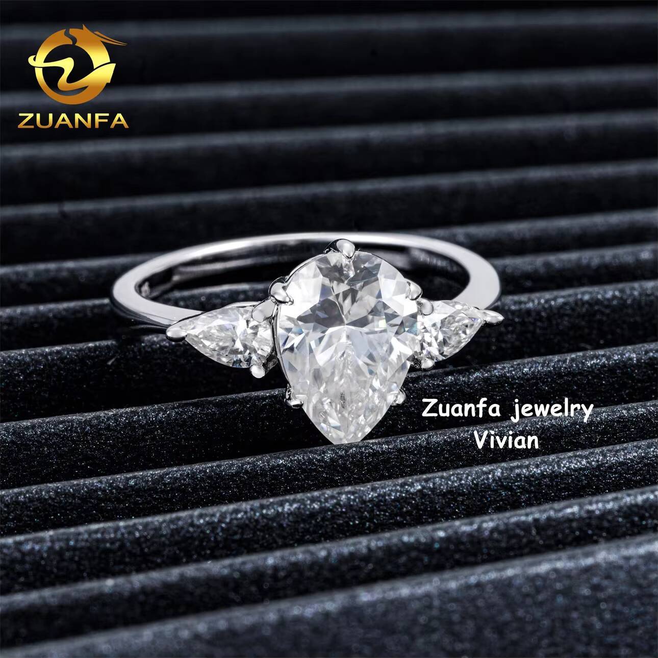 Fashion Fine Hip Hop Jewelry Sterling Silver 925 GRA Certificetation Iced Out VVS Moissanite Diamond Women Wedding Rings
