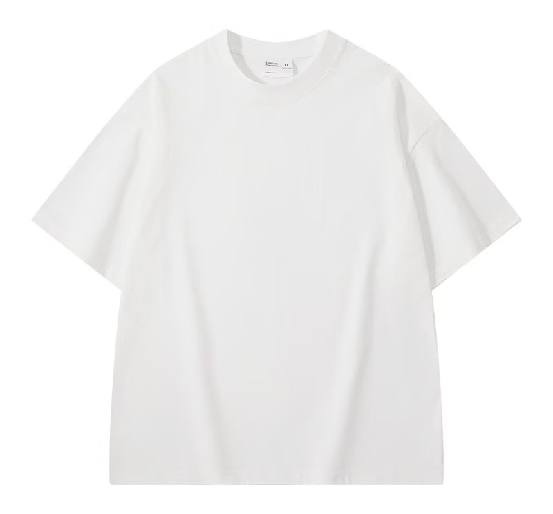 Men's Oversized White Crew Neck T-Shirt Short Sleeve Loose Fit Casual Basic Tee for Daily & Streetwear CF00148-HVT