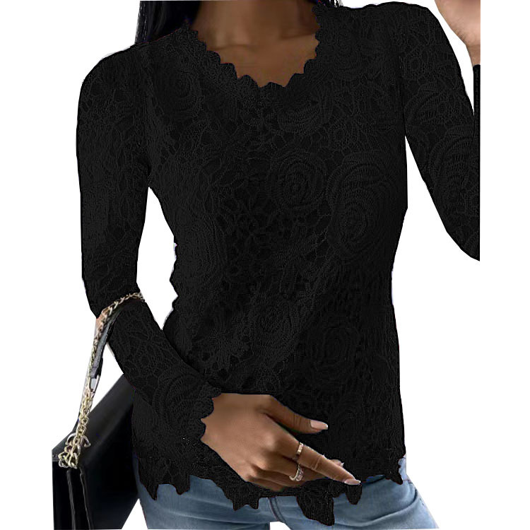Women's New Autumn Winter Lace Long Sleeve Top