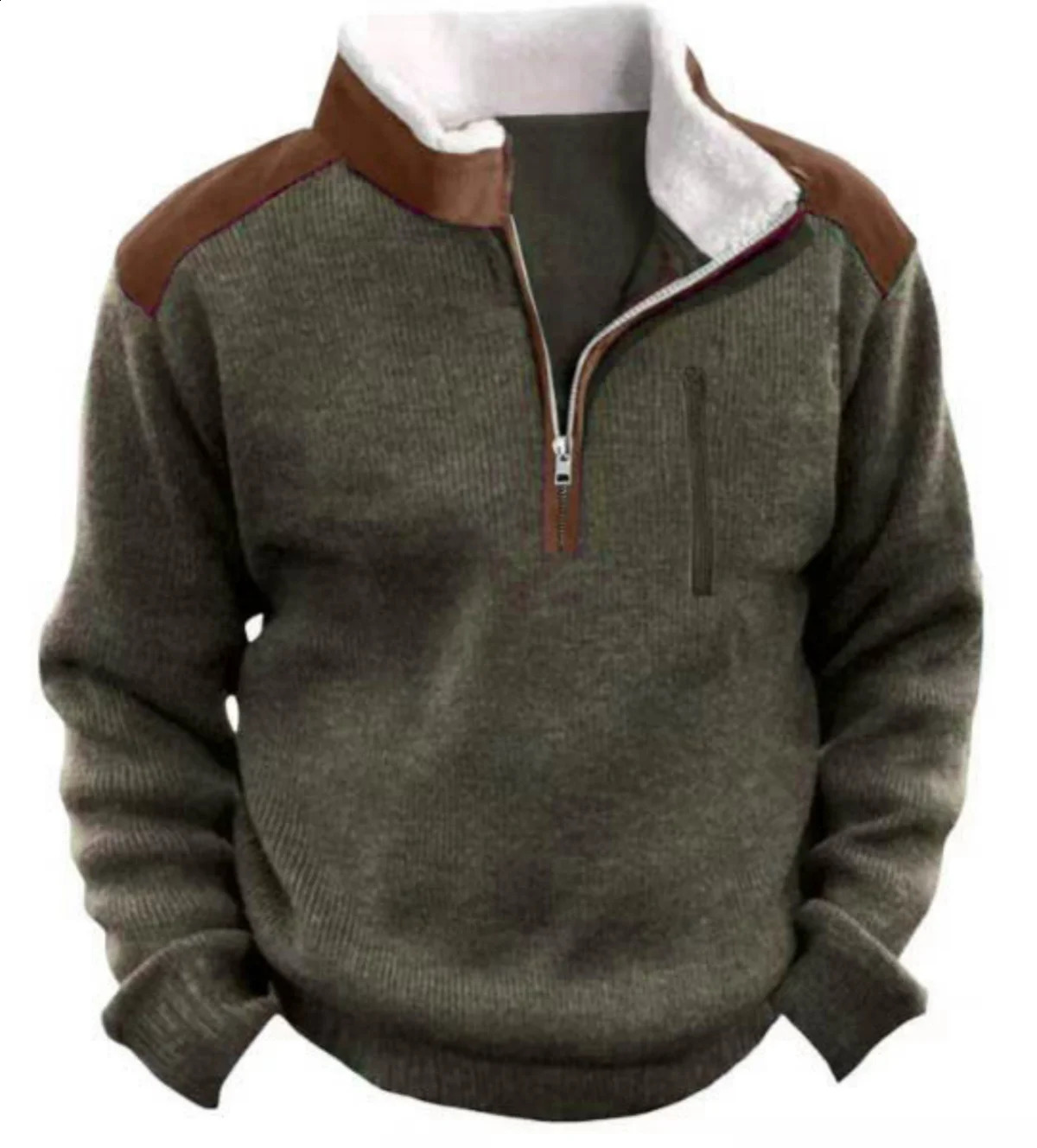 mens halfzip thermal sweater with casual lapel and multicolor n clothing 251018