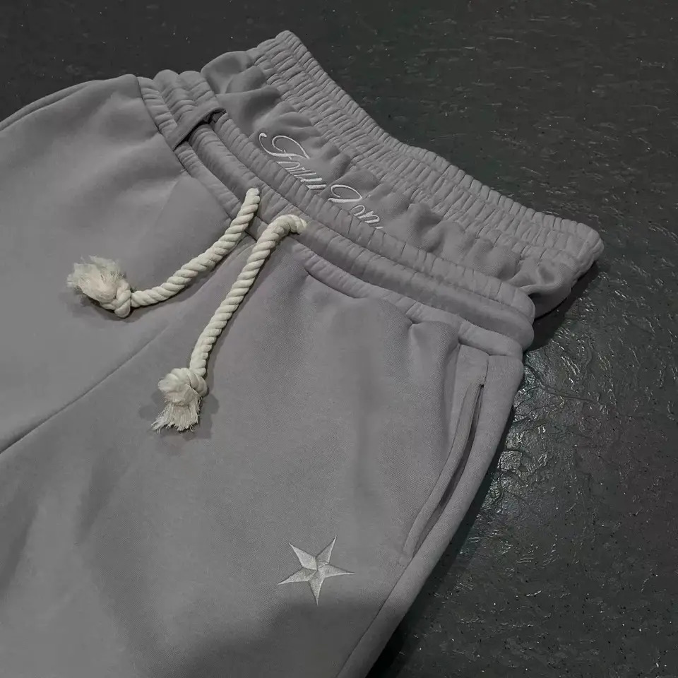 Harajuku Loose Double Waisted Sweatpants Y2K American Solid Color Letter Embroidery Casual Pants Hip Hop Drawstring Waist Jogger 251020