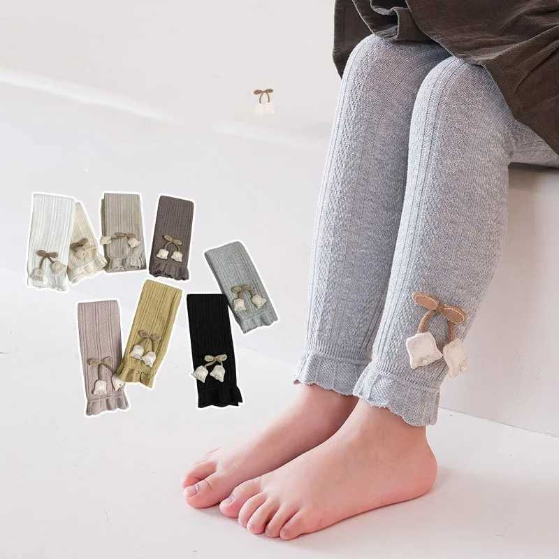 Girls Leggings Multi Colors 17 Y 2024 Autumn New Cute Lace Tulip Thin Legging for Kids Cropped Pants Daily Outdoor WearT251024