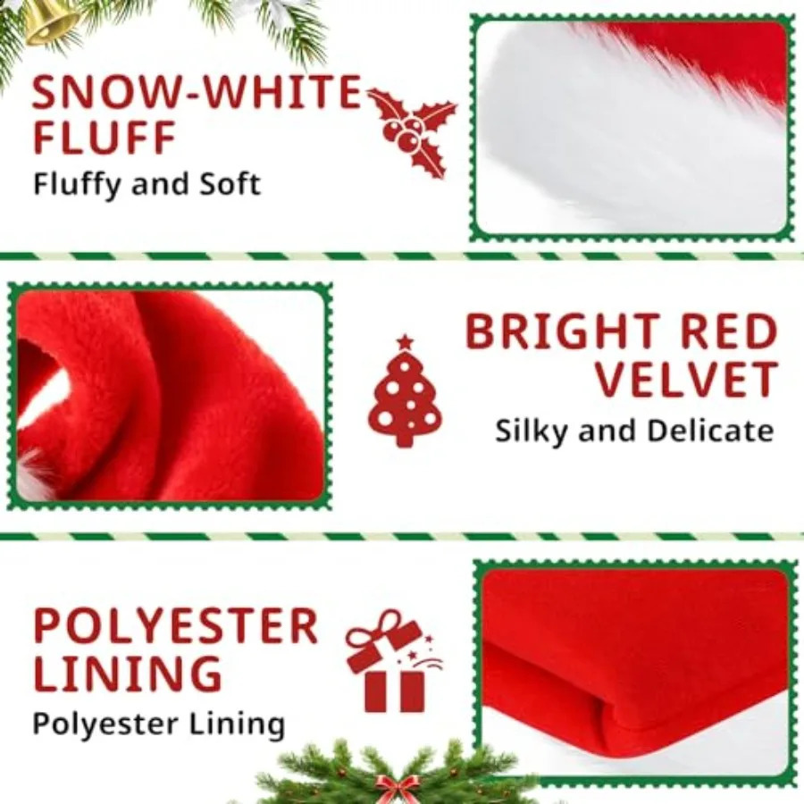 Santa Christmas Hat for Men and Women Adult Unisex Xmas Holiday Comfort Hat Extra Thicken Classic Ideal for Year Fes 251023
