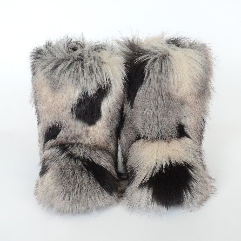 New trendy designer boots Y2K women's outdoor warm and non slip long fur imitation fur autumn and winter new fashionable luxury boots