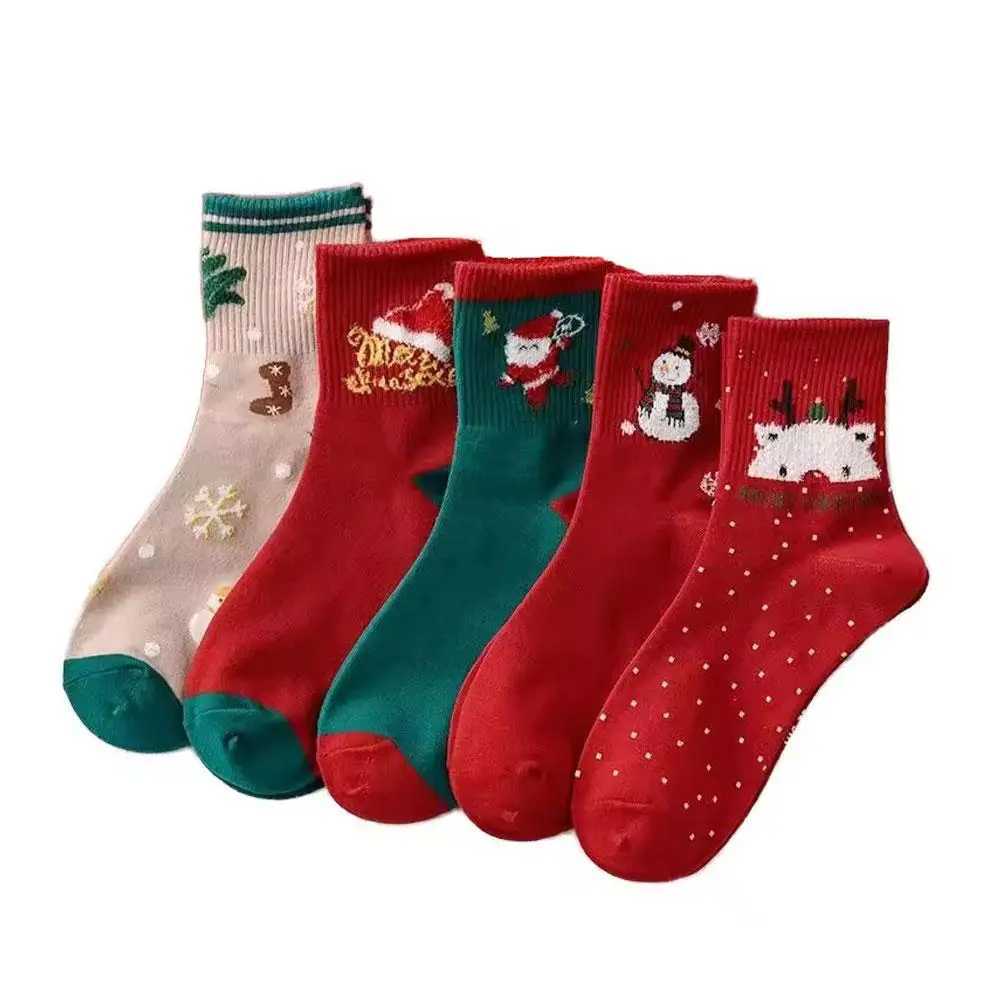 Christmas Cartoon Socks Winter Warm Soft Skin Friendly Elastic Sole Unisex Holiday Gift for Couples Family Home Indoor Outdoor J251024