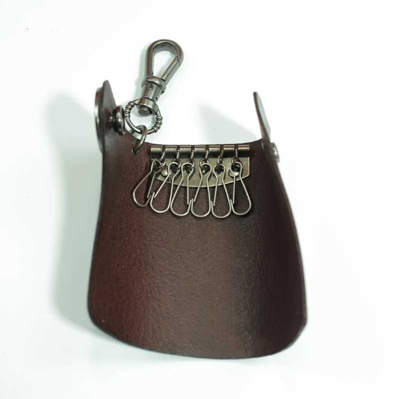 Handmade Tanned Leather Key Chain Wallet Manmade Genuine Leather Key Purse Keychain Wallet Z251023