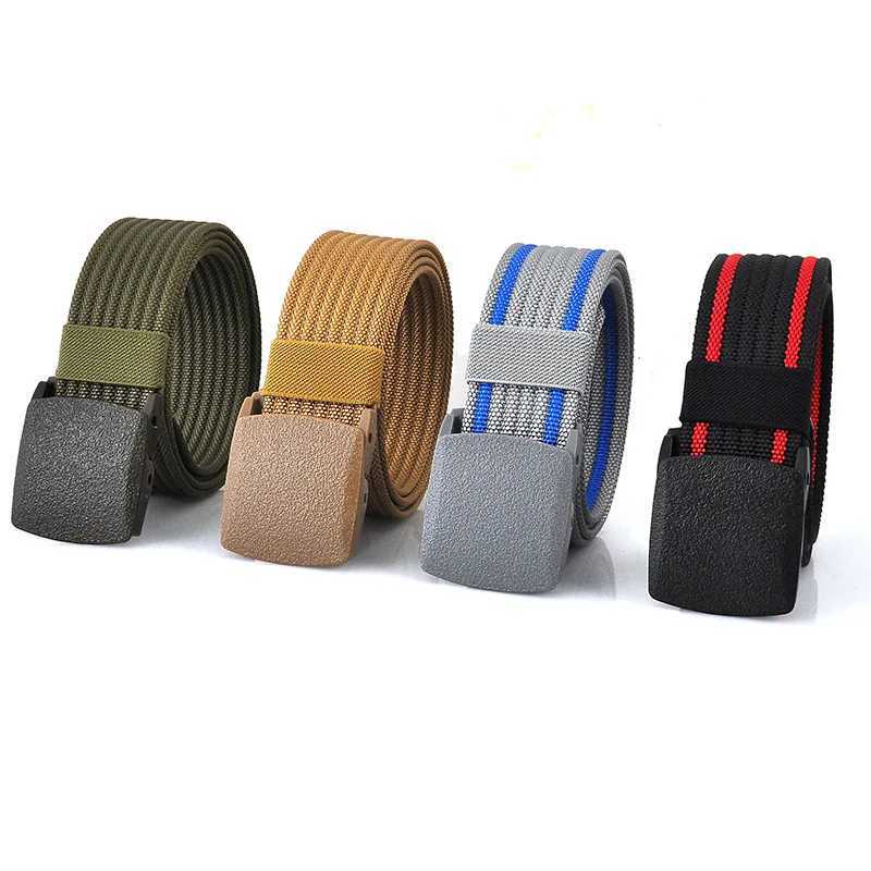 Men Belts Fashion Unisex Jeans Belts Adjustable Belt Men Outdoor Travel Tactical Waist Belt with Plastic Buckle for Pants 120cm W251024