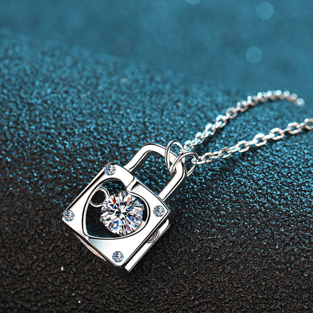 DHCollections-- S Pure Sier Moissanite Smart Necklace Lock Love Lifetime Any Appraisal